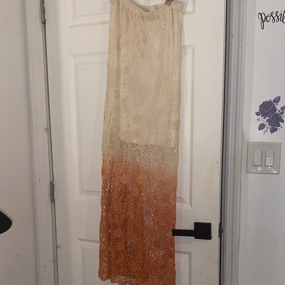 Hem & Thread Elegant Lace Ombre Skirt